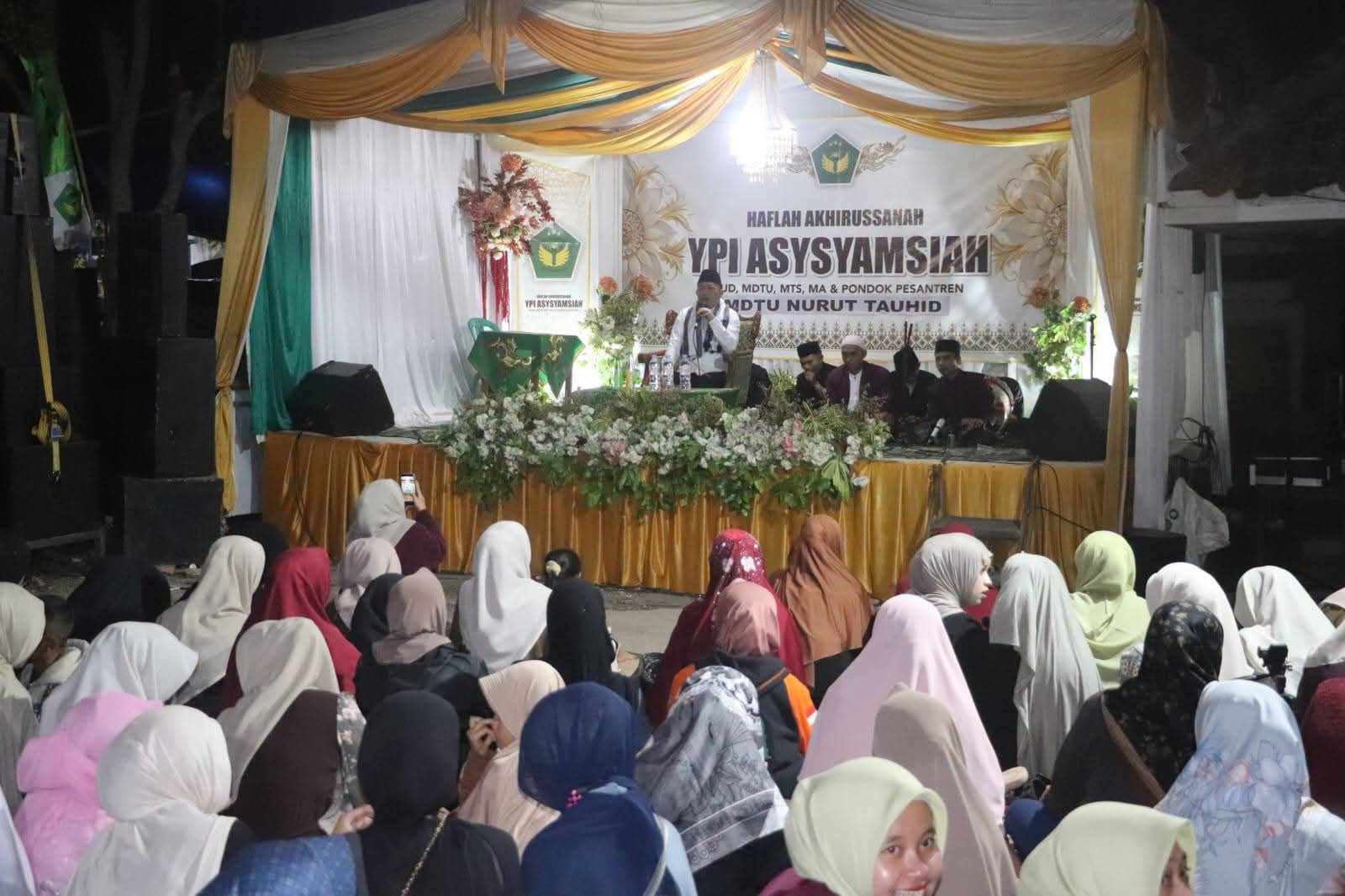 Wabup Sukabumi Hadiri Haflah Akhirussanah Ponpes Al-Qur’an Alqirom Asysyamsiah, Wabup” Jaga Semangat Belajar”