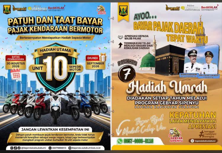 Bupati Sukabumi H. Asep Japar Akan Berikan Hadiah Umroh Dan Motor Bagi Masyarakat Taat Pajak